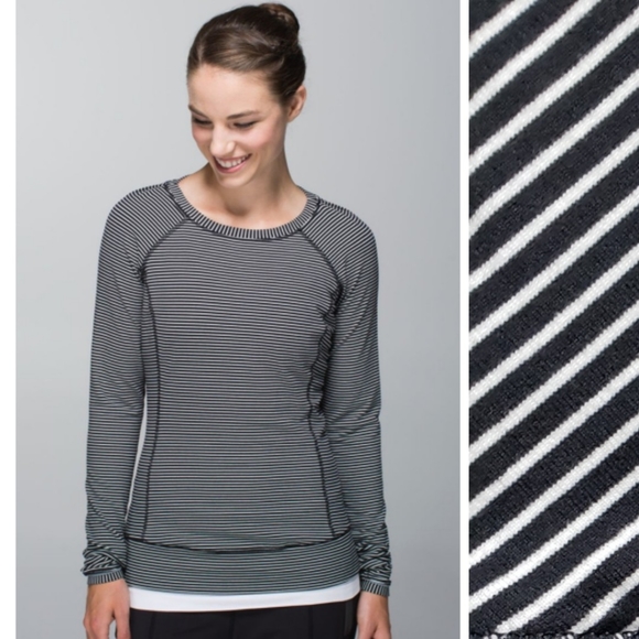 lululemon athletica Tops - Lululemon Race Your Pace Black & White Striped Top